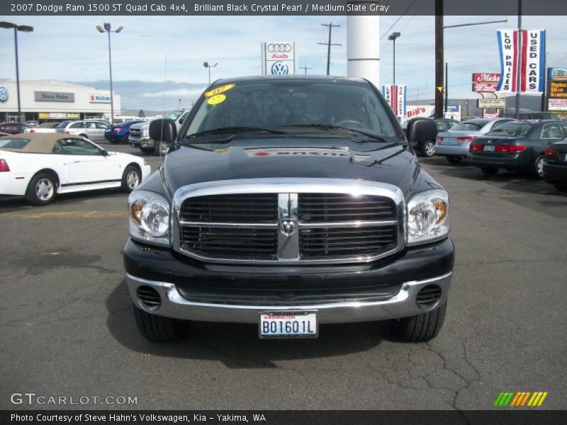 Brilliant Black Crystal Pearl / Medium Slate Gray 2007 Dodge Ram 1500 ST Quad Cab 4x4