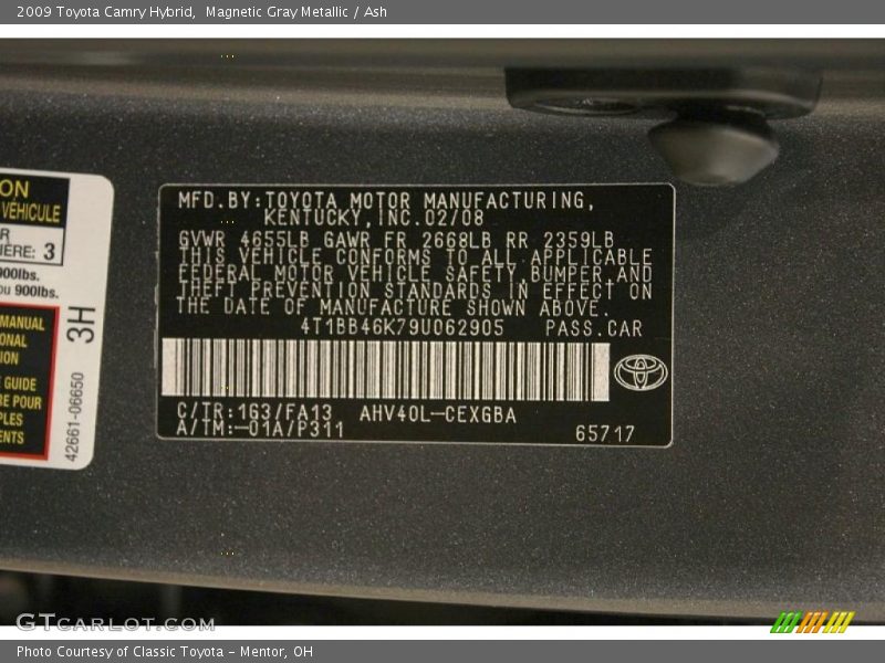 Magnetic Gray Metallic / Ash 2009 Toyota Camry Hybrid