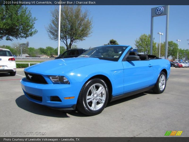 Grabber Blue / Charcoal Black 2010 Ford Mustang V6 Convertible