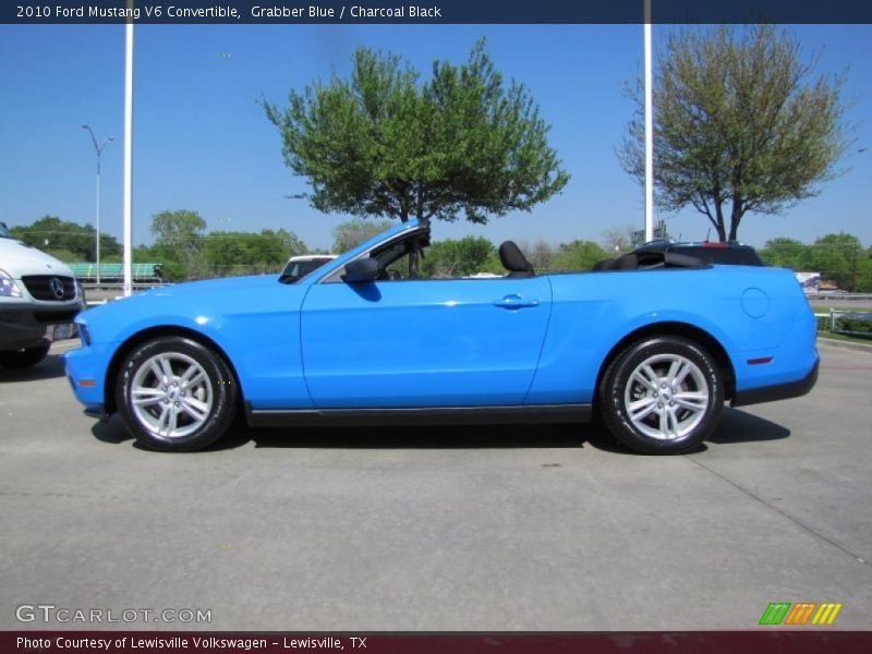Grabber Blue / Charcoal Black 2010 Ford Mustang V6 Convertible