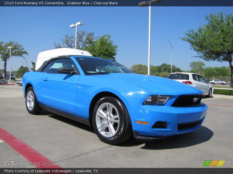 Grabber Blue / Charcoal Black 2010 Ford Mustang V6 Convertible