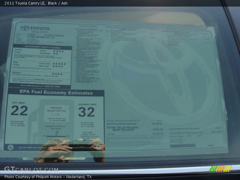 Black / Ash 2011 Toyota Camry LE