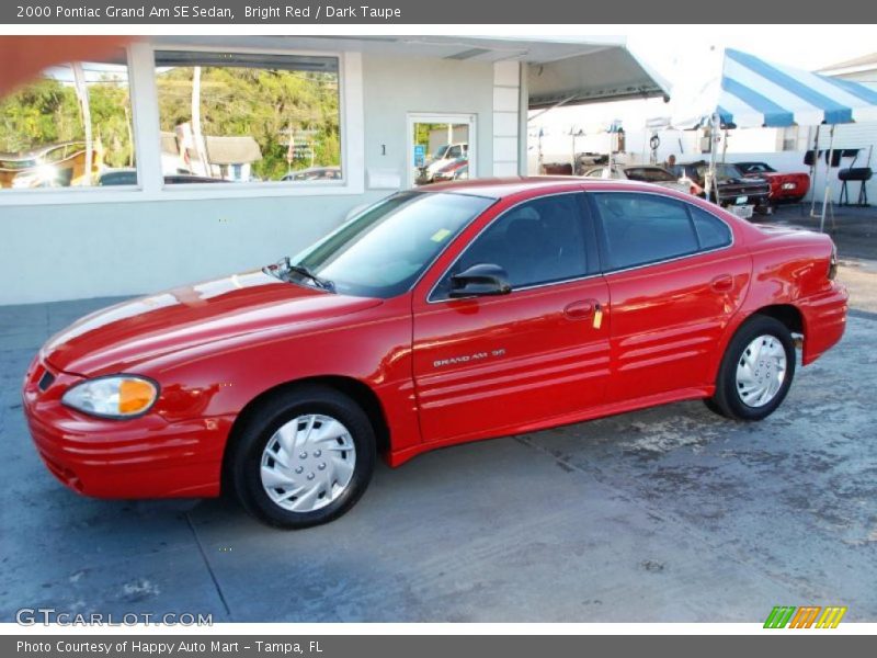 Bright Red / Dark Taupe 2000 Pontiac Grand Am SE Sedan