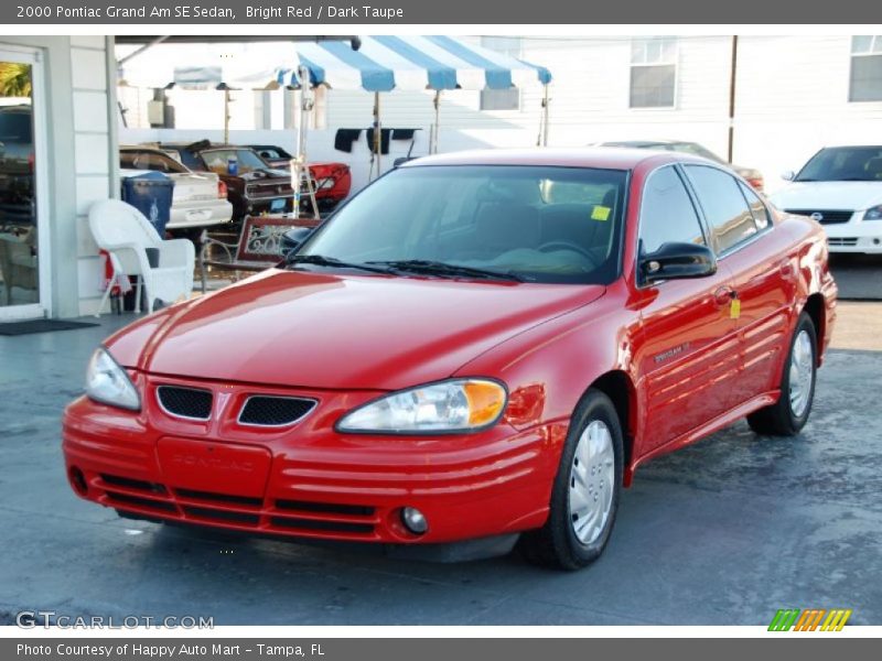Bright Red / Dark Taupe 2000 Pontiac Grand Am SE Sedan