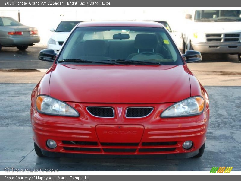 Bright Red / Dark Taupe 2000 Pontiac Grand Am SE Sedan