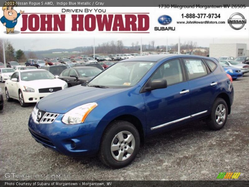 Indigo Blue Metallic / Gray 2011 Nissan Rogue S AWD