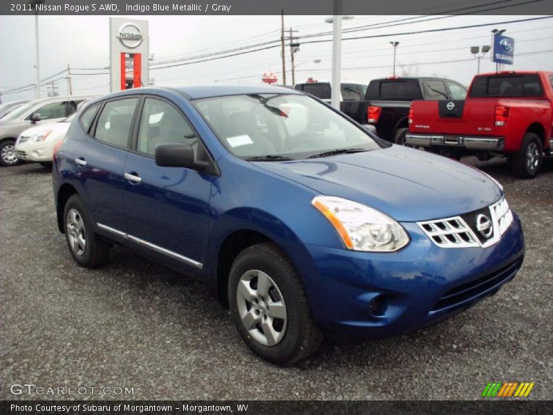 Indigo Blue Metallic / Gray 2011 Nissan Rogue S AWD