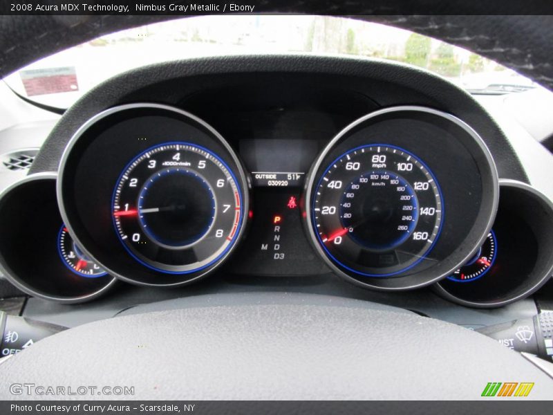 Nimbus Gray Metallic / Ebony 2008 Acura MDX Technology
