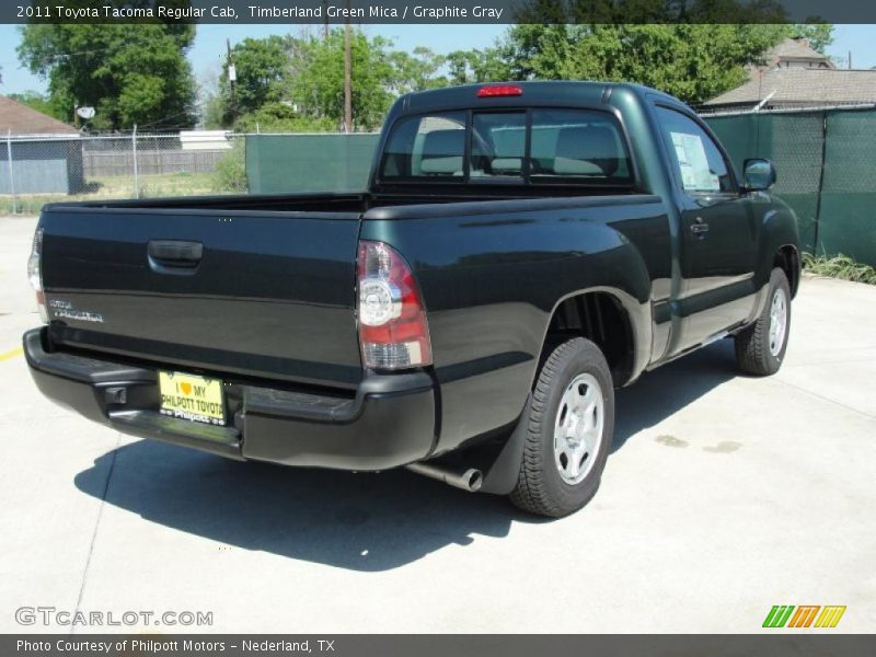 Timberland Green Mica / Graphite Gray 2011 Toyota Tacoma Regular Cab