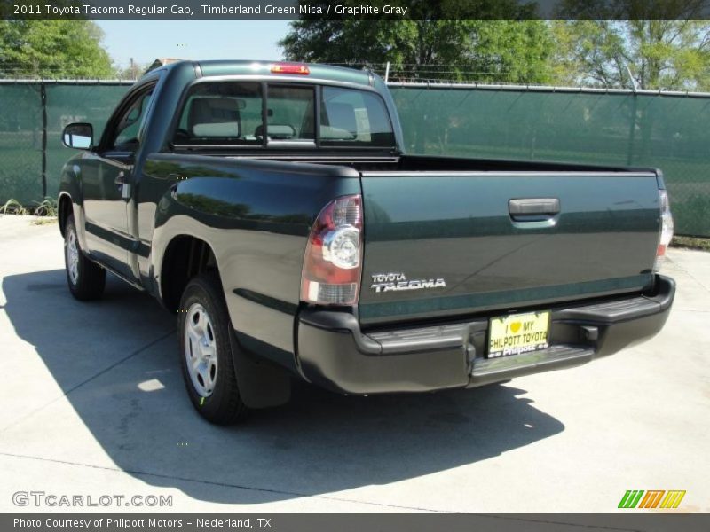 Timberland Green Mica / Graphite Gray 2011 Toyota Tacoma Regular Cab