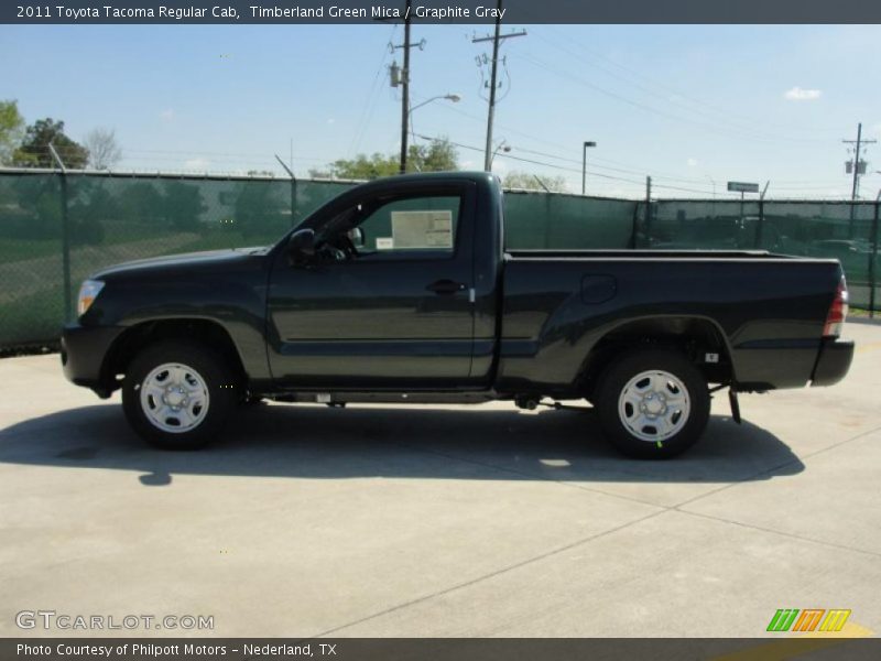 Timberland Green Mica / Graphite Gray 2011 Toyota Tacoma Regular Cab