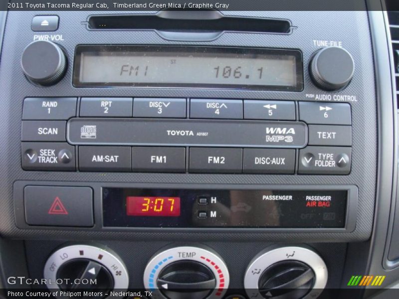 Controls of 2011 Tacoma Regular Cab