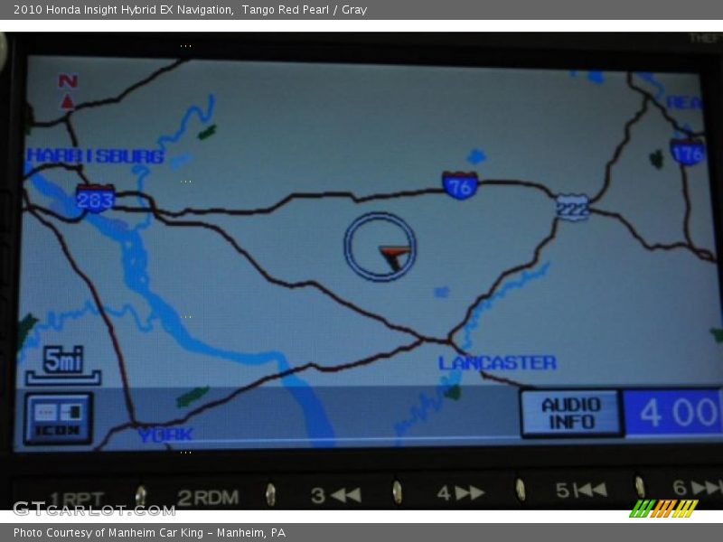 Navigation of 2010 Insight Hybrid EX Navigation