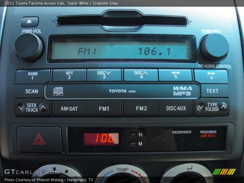 Super White / Graphite Gray 2011 Toyota Tacoma Access Cab