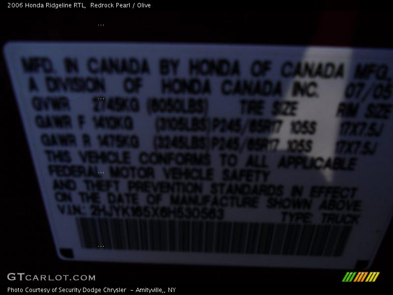 Redrock Pearl / Olive 2006 Honda Ridgeline RTL