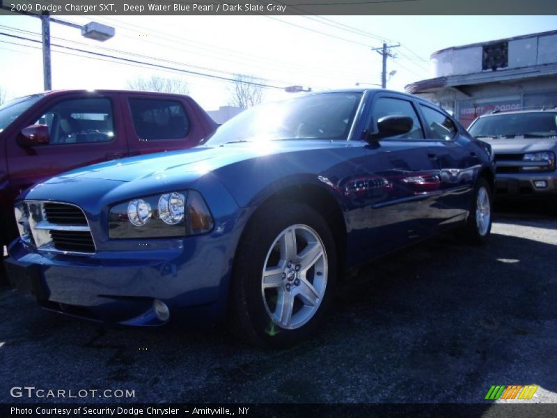 Deep Water Blue Pearl / Dark Slate Gray 2009 Dodge Charger SXT