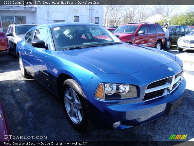 Deep Water Blue Pearl / Dark Slate Gray 2009 Dodge Charger SXT