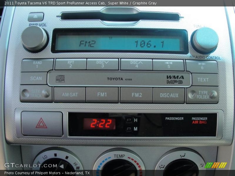 Controls of 2011 Tacoma V6 TRD Sport PreRunner Access Cab