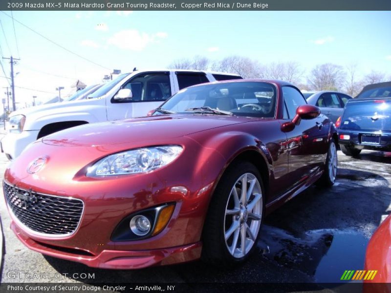 Copper Red Mica / Dune Beige 2009 Mazda MX-5 Miata Hardtop Grand Touring Roadster