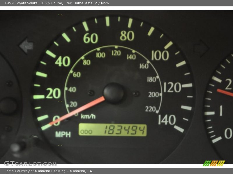 Red Flame Metallic / Ivory 1999 Toyota Solara SLE V6 Coupe