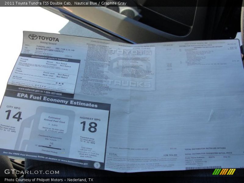 Nautical Blue / Graphite Gray 2011 Toyota Tundra TSS Double Cab