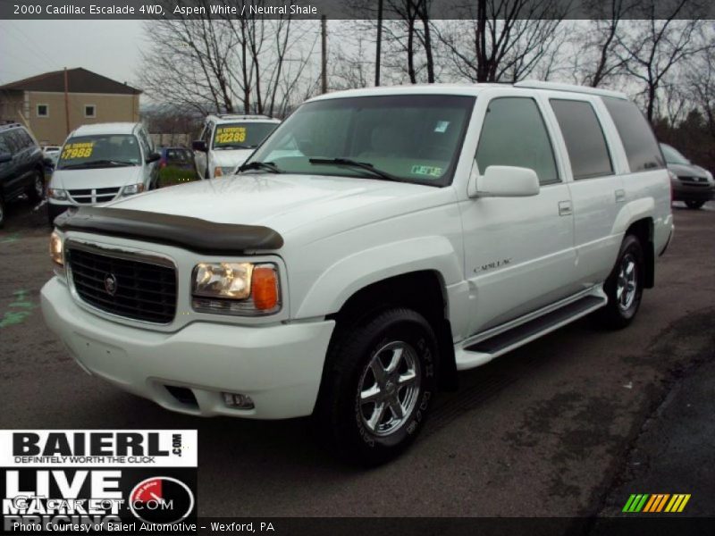 Aspen White / Neutral Shale 2000 Cadillac Escalade 4WD
