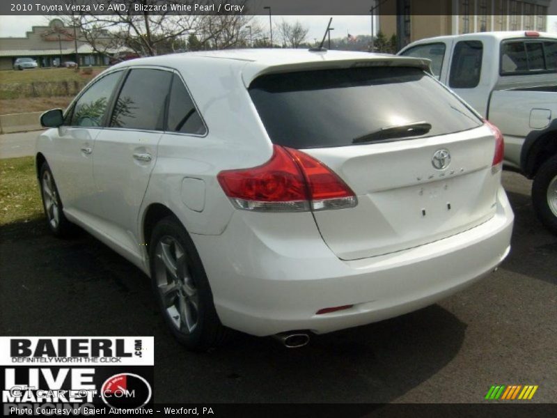 Blizzard White Pearl / Gray 2010 Toyota Venza V6 AWD