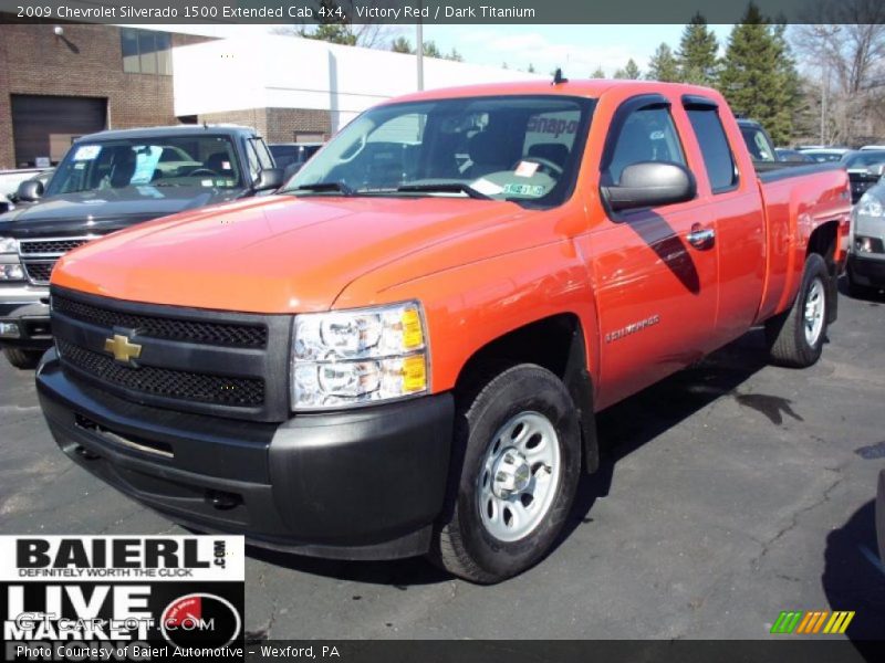 Victory Red / Dark Titanium 2009 Chevrolet Silverado 1500 Extended Cab 4x4