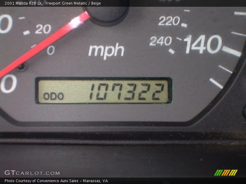 Freeport Green Metallic / Beige 2001 Mazda 626 LX