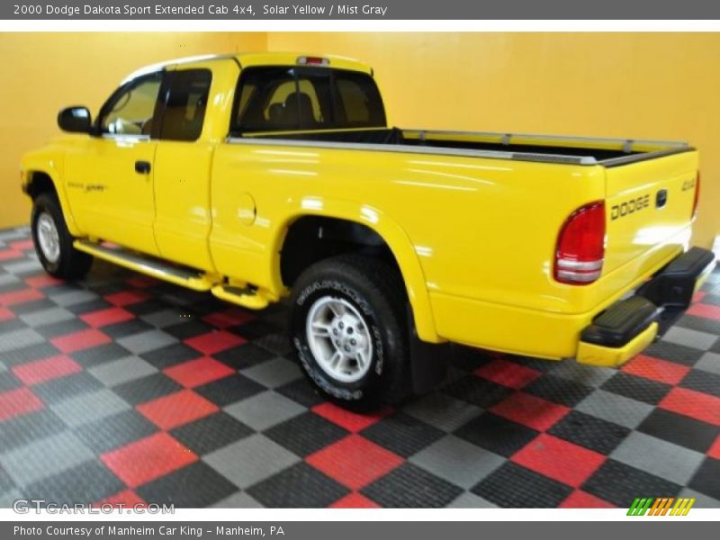 Solar Yellow / Mist Gray 2000 Dodge Dakota Sport Extended Cab 4x4