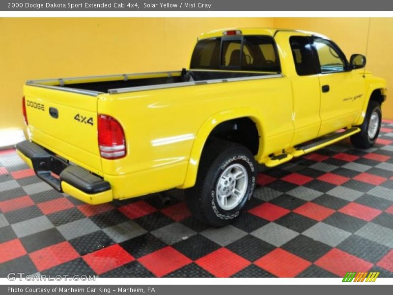 Solar Yellow / Mist Gray 2000 Dodge Dakota Sport Extended Cab 4x4