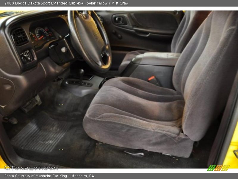 Solar Yellow / Mist Gray 2000 Dodge Dakota Sport Extended Cab 4x4
