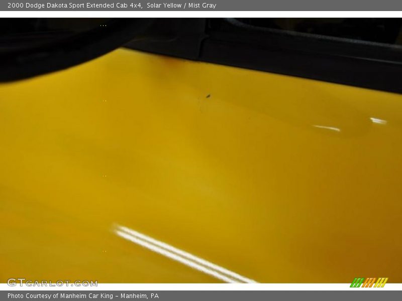 Solar Yellow / Mist Gray 2000 Dodge Dakota Sport Extended Cab 4x4