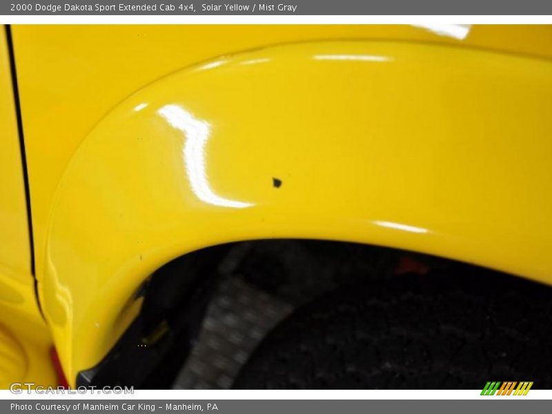 Solar Yellow / Mist Gray 2000 Dodge Dakota Sport Extended Cab 4x4