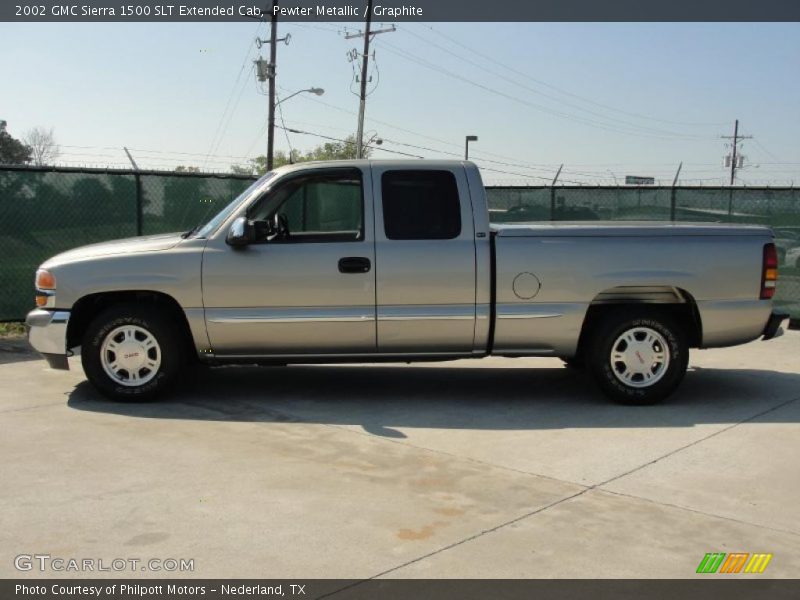 Pewter Metallic / Graphite 2002 GMC Sierra 1500 SLT Extended Cab