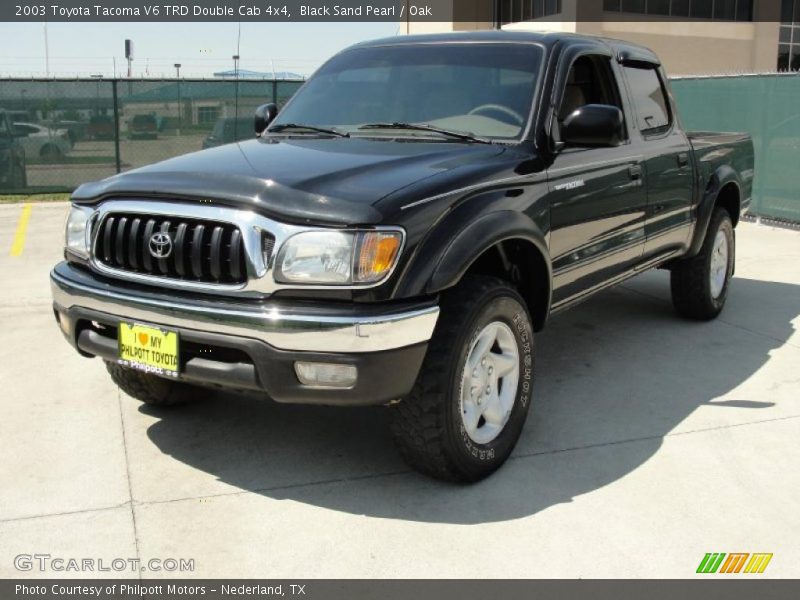 Black Sand Pearl / Oak 2003 Toyota Tacoma V6 TRD Double Cab 4x4