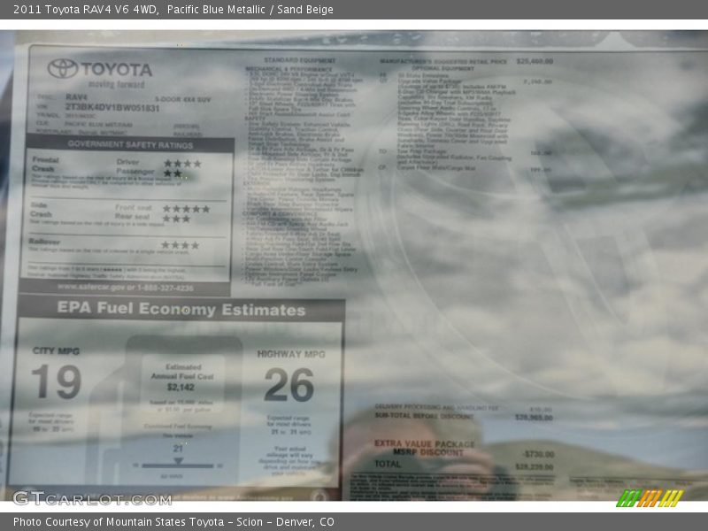 Pacific Blue Metallic / Sand Beige 2011 Toyota RAV4 V6 4WD