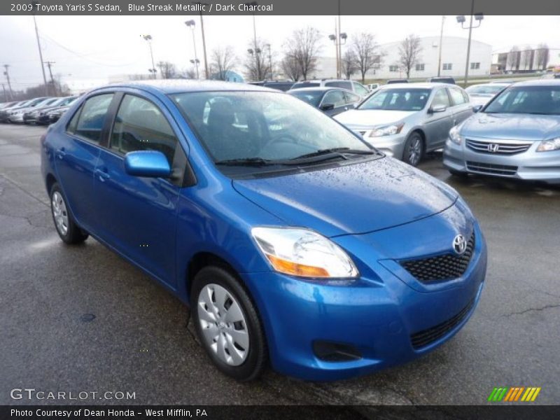 Blue Streak Metallic / Dark Charcoal 2009 Toyota Yaris S Sedan