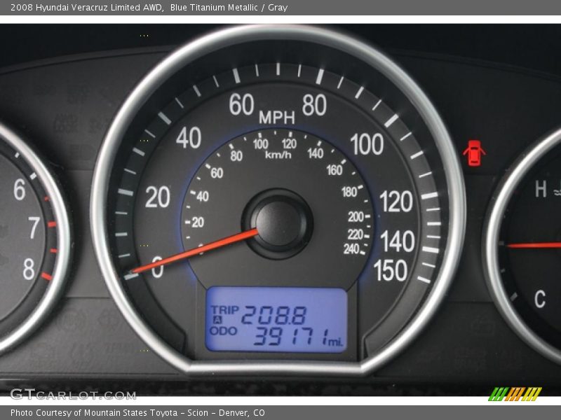 Blue Titanium Metallic / Gray 2008 Hyundai Veracruz Limited AWD