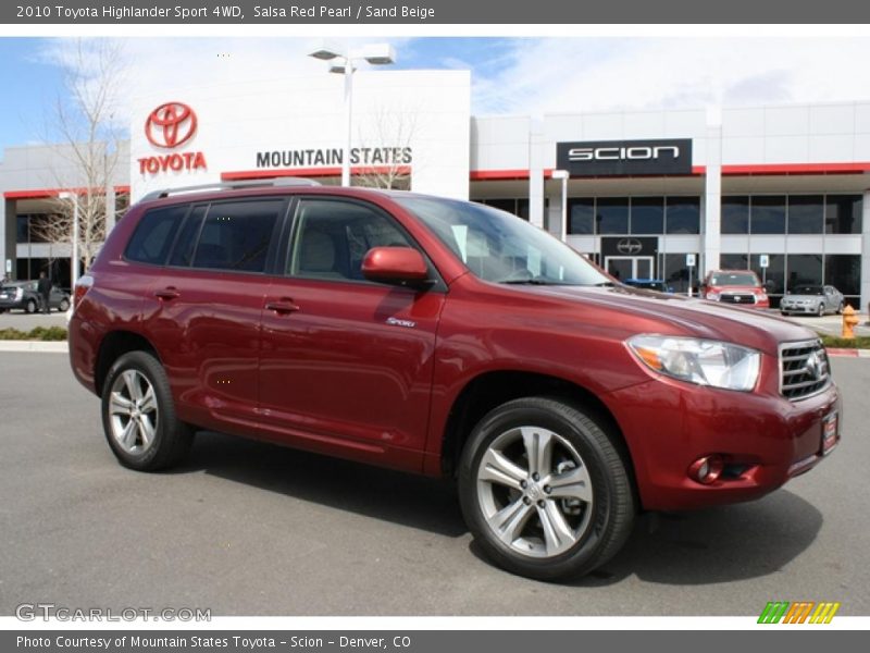 Salsa Red Pearl / Sand Beige 2010 Toyota Highlander Sport 4WD