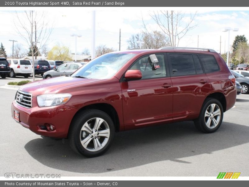Salsa Red Pearl / Sand Beige 2010 Toyota Highlander Sport 4WD