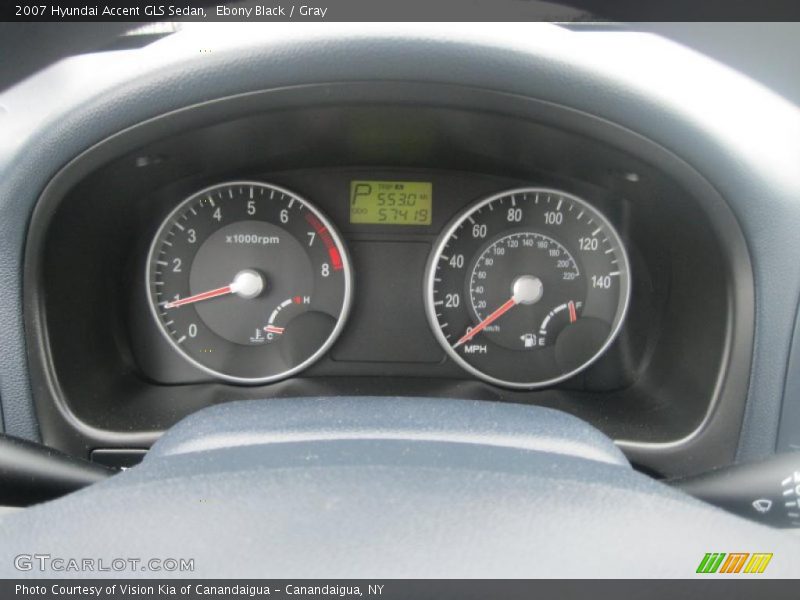 Ebony Black / Gray 2007 Hyundai Accent GLS Sedan