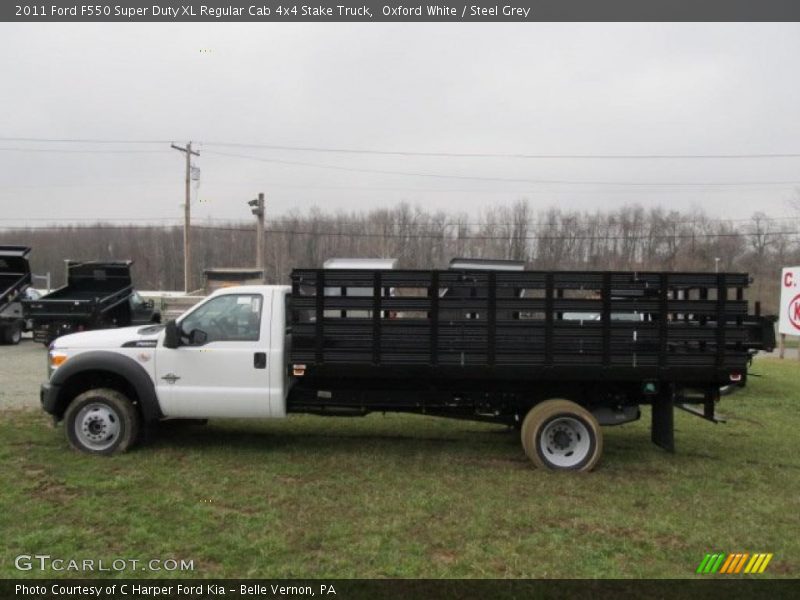 Oxford White / Steel Grey 2011 Ford F550 Super Duty XL Regular Cab 4x4 Stake Truck