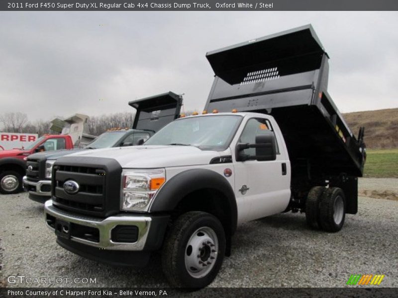 Front 3/4 View of 2011 F450 Super Duty XL Regular Cab 4x4 Chassis Dump Truck