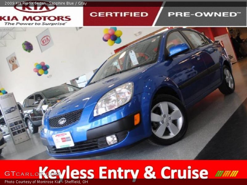 Sapphire Blue / Gray 2009 Kia Rio SX Sedan