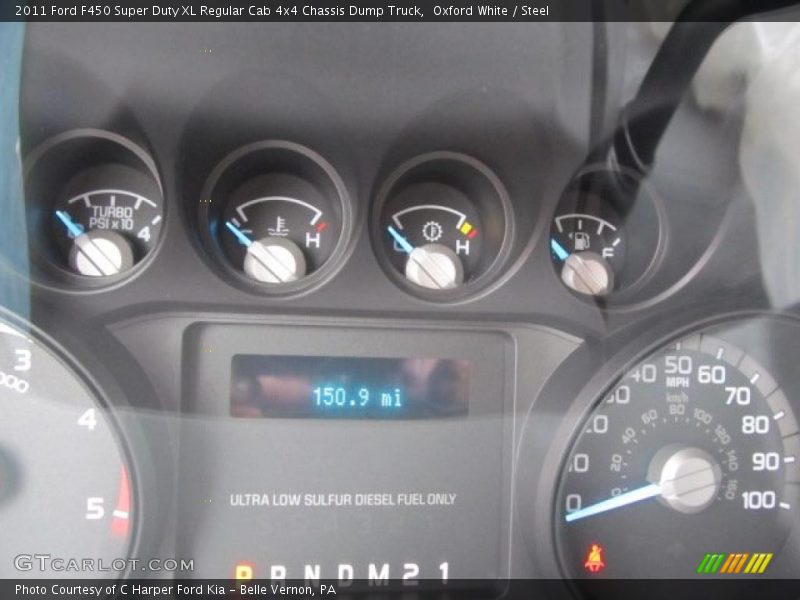  2011 F450 Super Duty XL Regular Cab 4x4 Chassis Dump Truck XL Regular Cab 4x4 Chassis Dump Truck Gauges