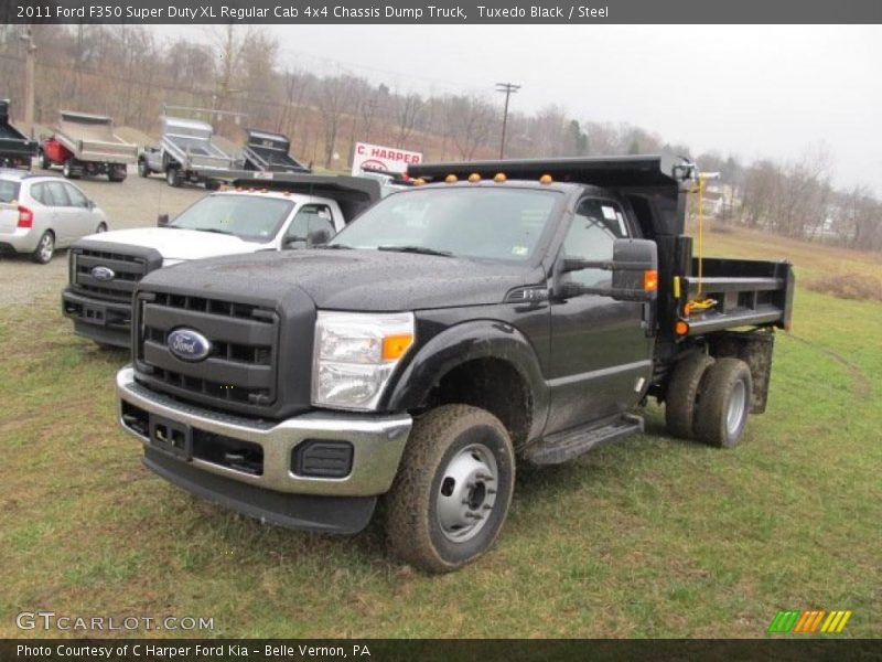 Tuxedo Black / Steel 2011 Ford F350 Super Duty XL Regular Cab 4x4 Chassis Dump Truck