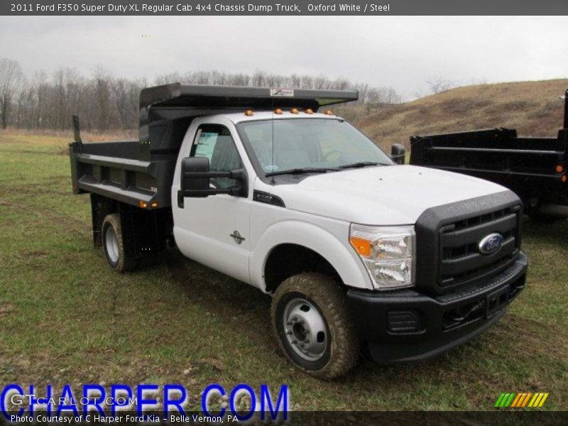 Oxford White / Steel 2011 Ford F350 Super Duty XL Regular Cab 4x4 Chassis Dump Truck