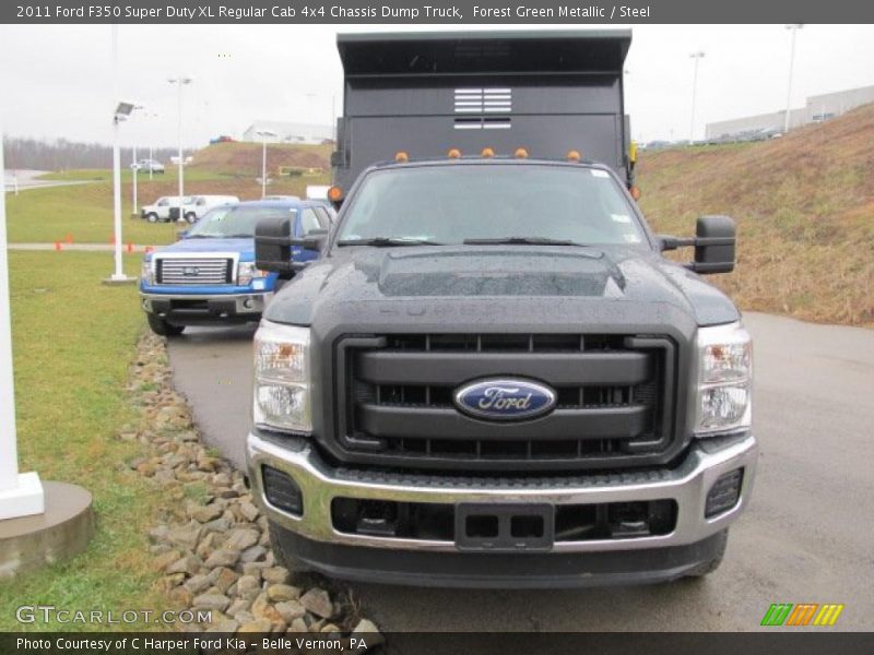 Forest Green Metallic / Steel 2011 Ford F350 Super Duty XL Regular Cab 4x4 Chassis Dump Truck