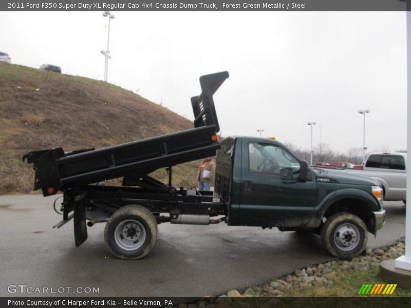 Forest Green Metallic / Steel 2011 Ford F350 Super Duty XL Regular Cab 4x4 Chassis Dump Truck